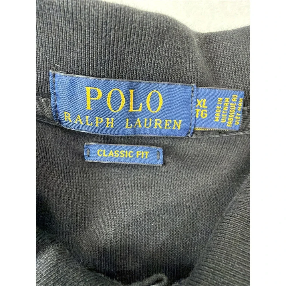 Polo Ralph Lauren Men‎ Polo Shirt XL Black Logo Golf Short Sleeve Classic Fit